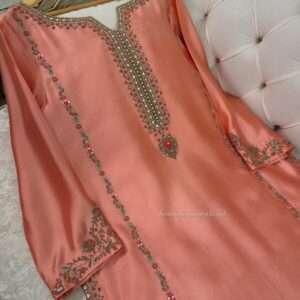 Coral Pink Silk Suit