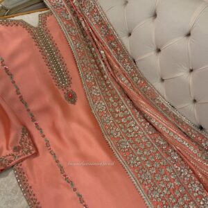 Coral Pink Silk Suit