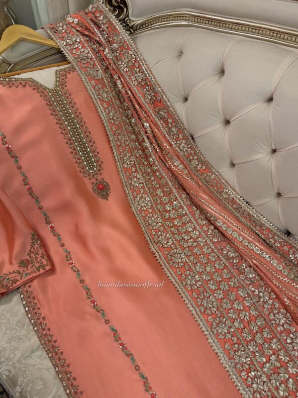 Coral Pink Silk Suit
