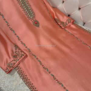 Coral Pink Silk Suit