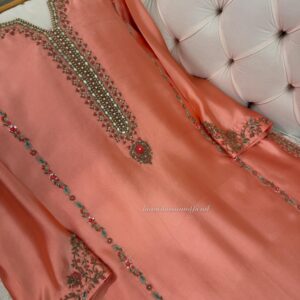 Coral Pink Silk Suit