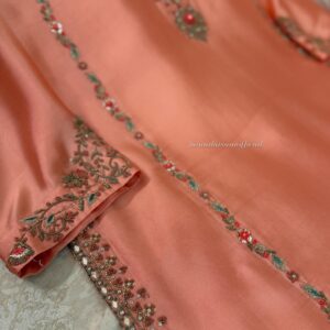 Coral Pink Silk Suit