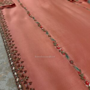Coral Pink Silk Suit