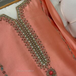 Coral Pink Silk Suit