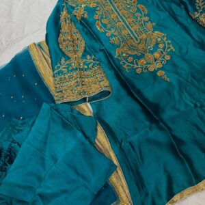 Teal Blue Silk Suit