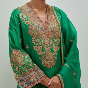 Emerald Green Silk Suit