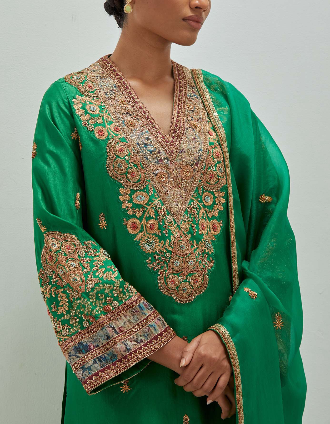 Emerald Green Silk Suit