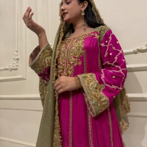 Magenta Silk Kurta Set