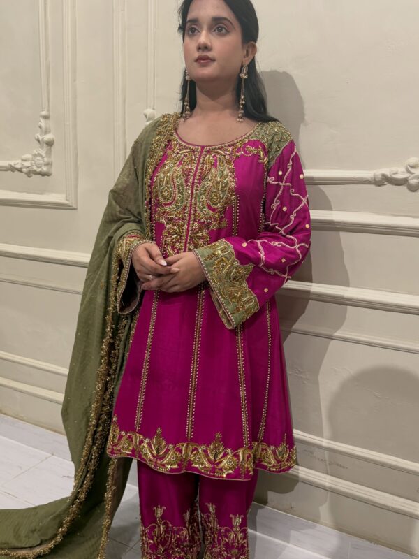 magenta-silk-kurta-set-with-heavy-gold-embroidery-front-view
