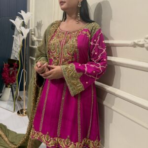 Magenta Silk Kurta Set