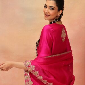 Magenta Silk Sharara Suit