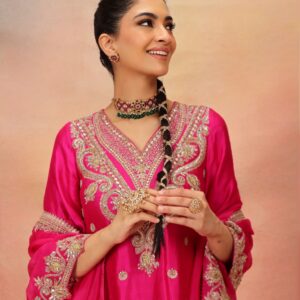 Magenta Silk Sharara Suit