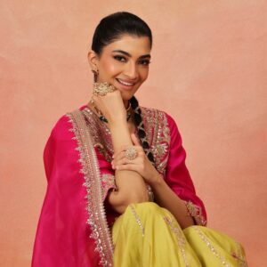 Magenta Silk Sharara Suit