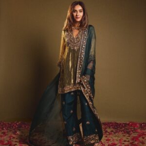 Metallic Tissue Palazzo Suit