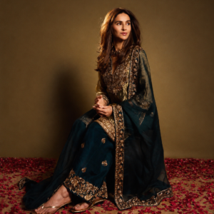 Metallic Tissue Palazzo Suit