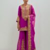Purple Silk Sharara Set