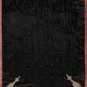 Black Hand-Embroidered Velvet Doshala | Luxury Winter Ethnic Wear – CoutureCraze