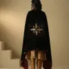 Black hand-embroidered zardozi silk velvet doshala luxury ethnic wrap by CoutureCraze